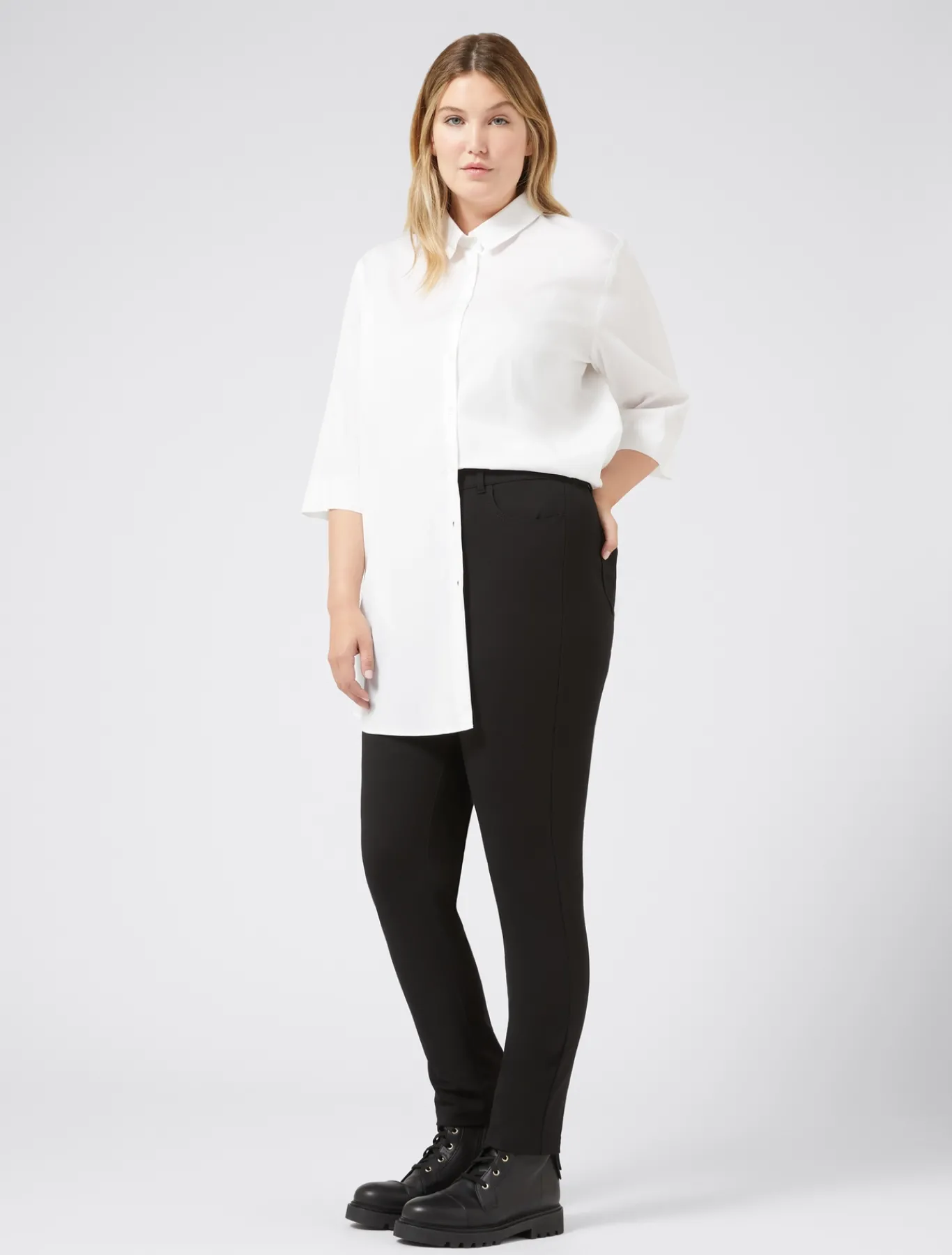 Marina Rinaldi Pantalon en point Milano NOIR Best