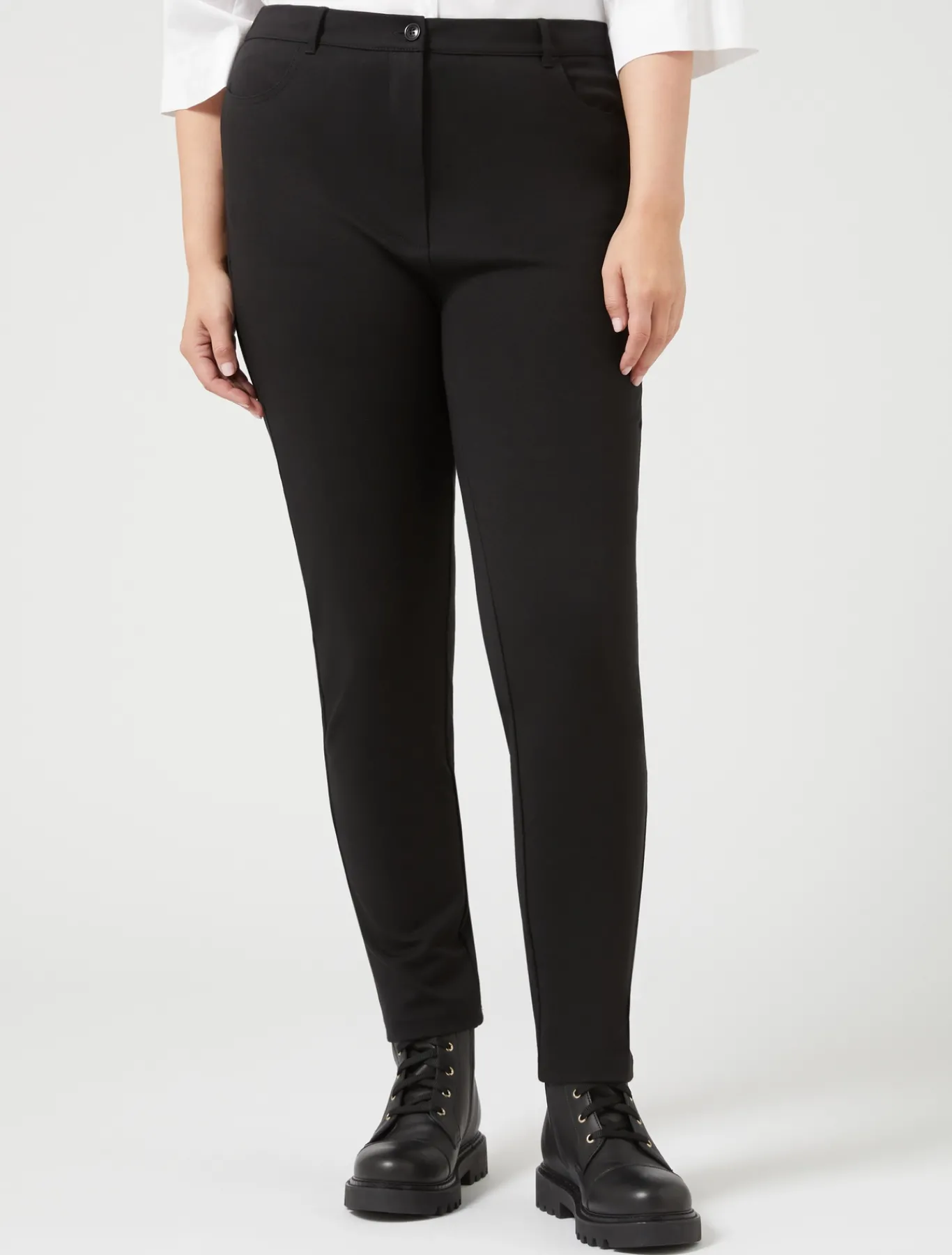 Marina Rinaldi Pantalon en point Milano NOIR Best