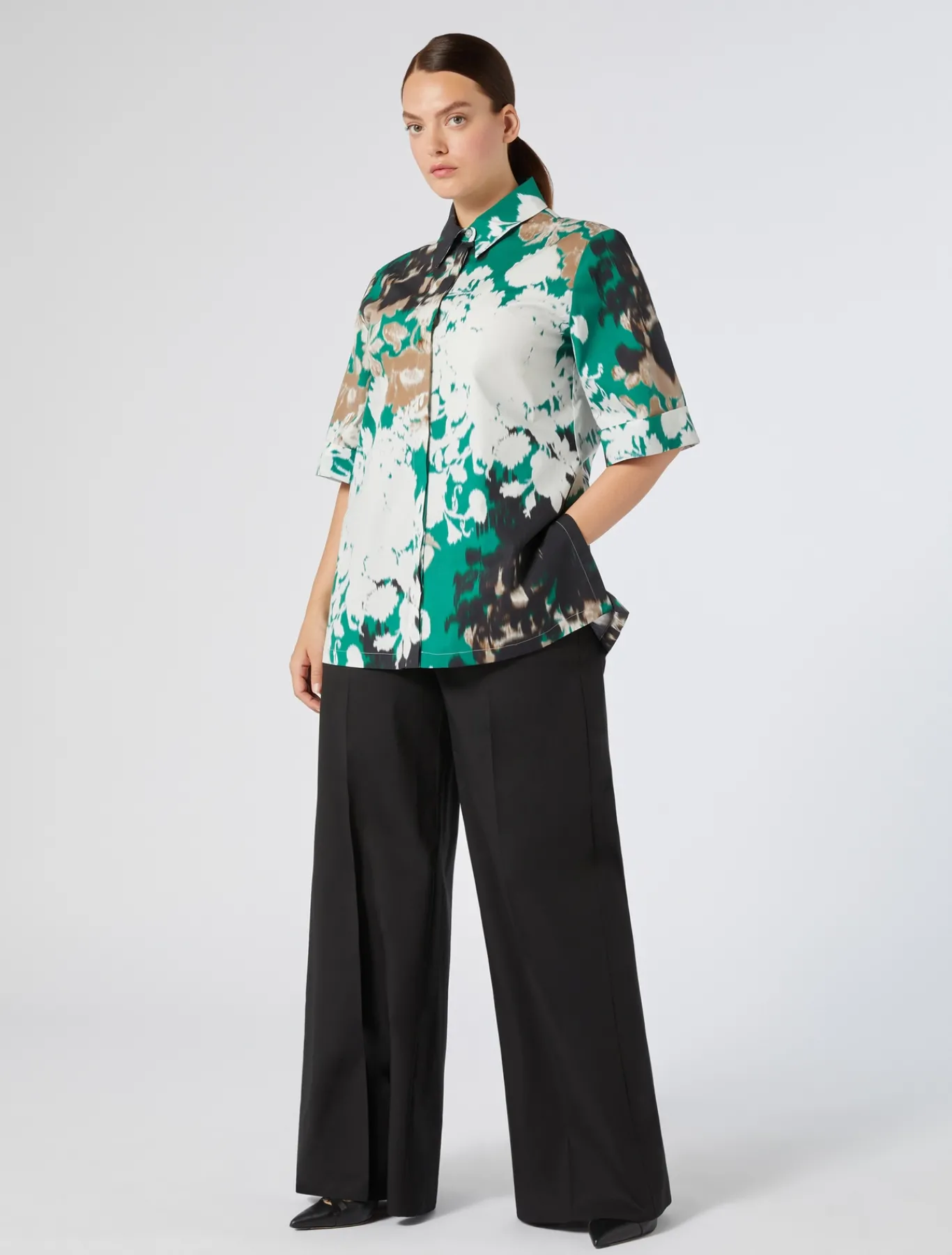 Marina Rinaldi Pantalon en popeline de coton NOIR Best