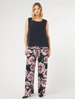 Marina Rinaldi Pantalon en satin BLEUNUIT Outlet
