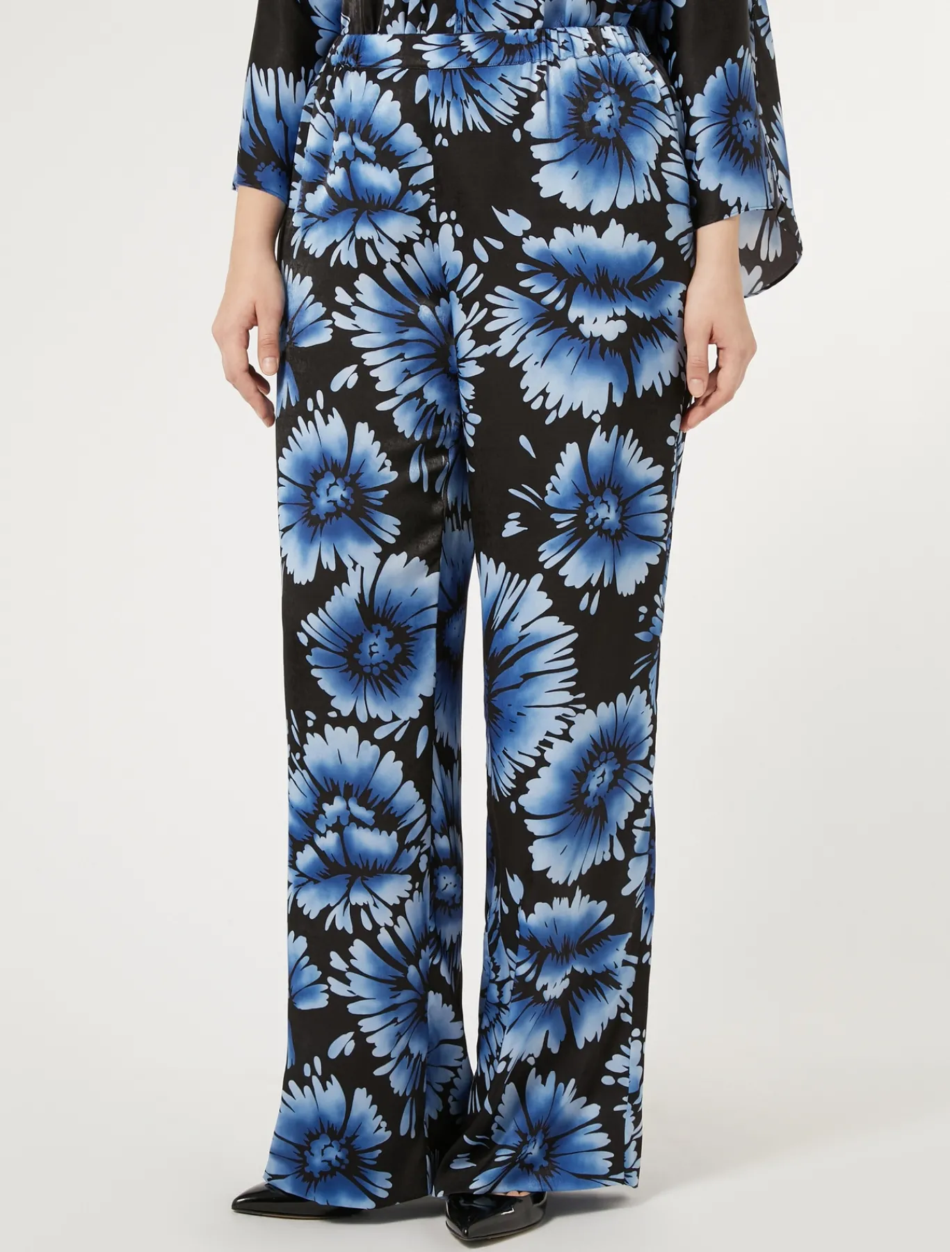 Marina Rinaldi Pantalon en satin NOIR New