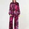 Marina Rinaldi Pantalon en satin de soie BORDEAUX Best