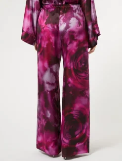 Marina Rinaldi Pantalon en satin de soie BORDEAUX Best