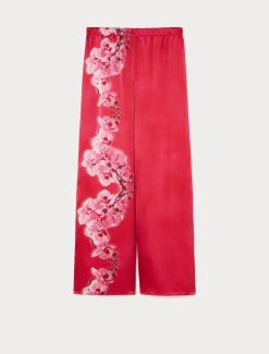 Marina Rinaldi Pantalon en satin de soie FUCHSIA Clearance