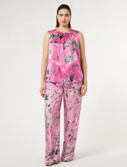 Marina Rinaldi Pantalon en sergé de soie ROSE Hot