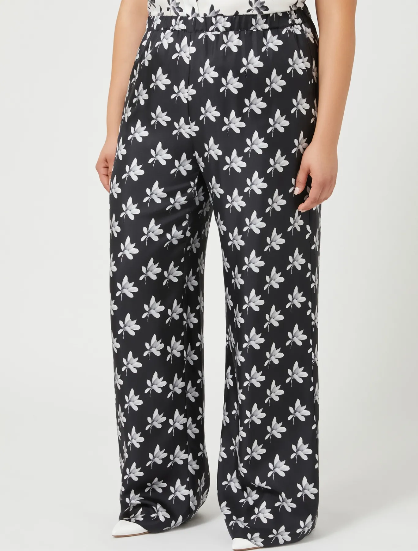 Marina Rinaldi Pantalon en sergé de soie NOIR Outlet