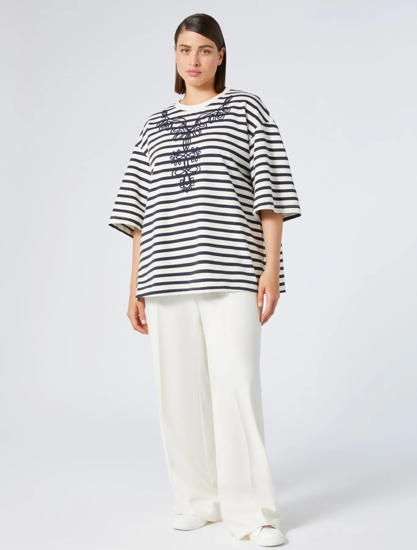 Marina Rinaldi Pantalon en sergé de viscose IVOIRE Hot
