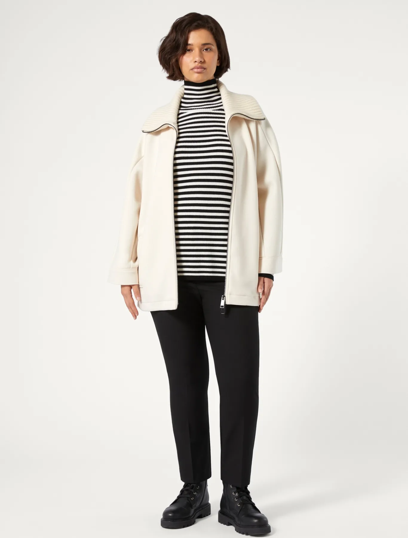Marina Rinaldi Pantalon en sergé de viscose mélangée NOIR Sale