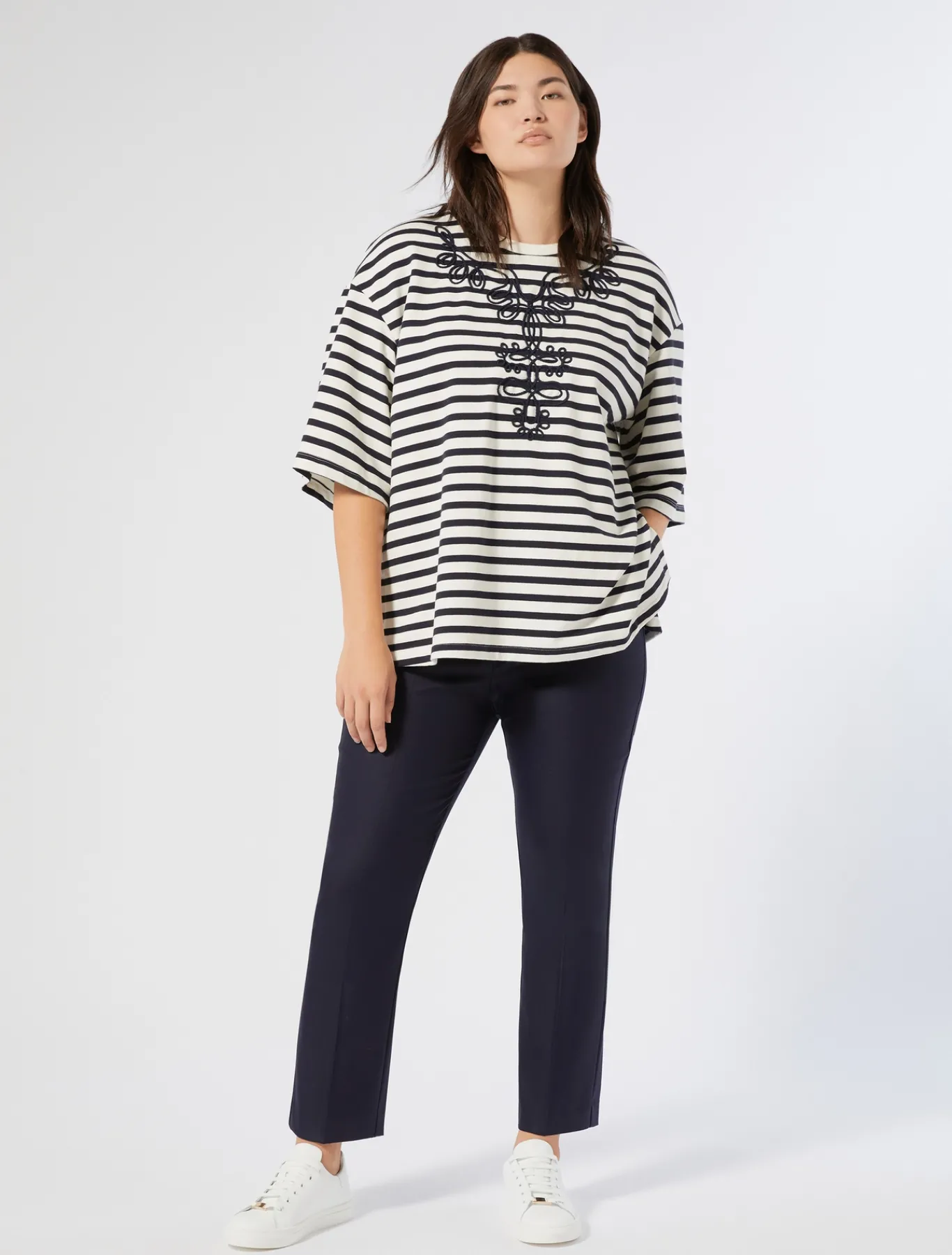 Marina Rinaldi Pantalon en sergé de viscose BLEU Fashion