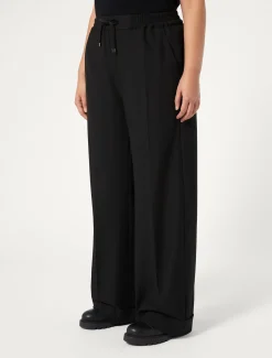 Marina Rinaldi Pantalon en sergé de viscose mélangée NOIR Discount