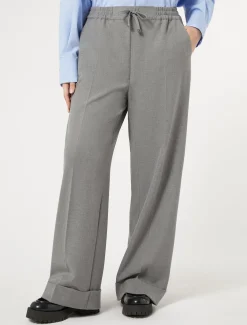Marina Rinaldi Pantalon en sergé de viscose mélangée GRISMOYEN Hot