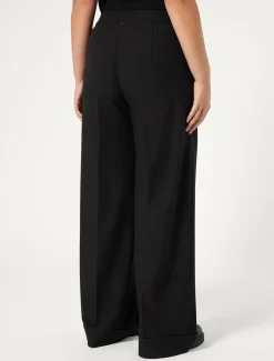 Marina Rinaldi Pantalon en sergé de viscose mélangée NOIR Discount