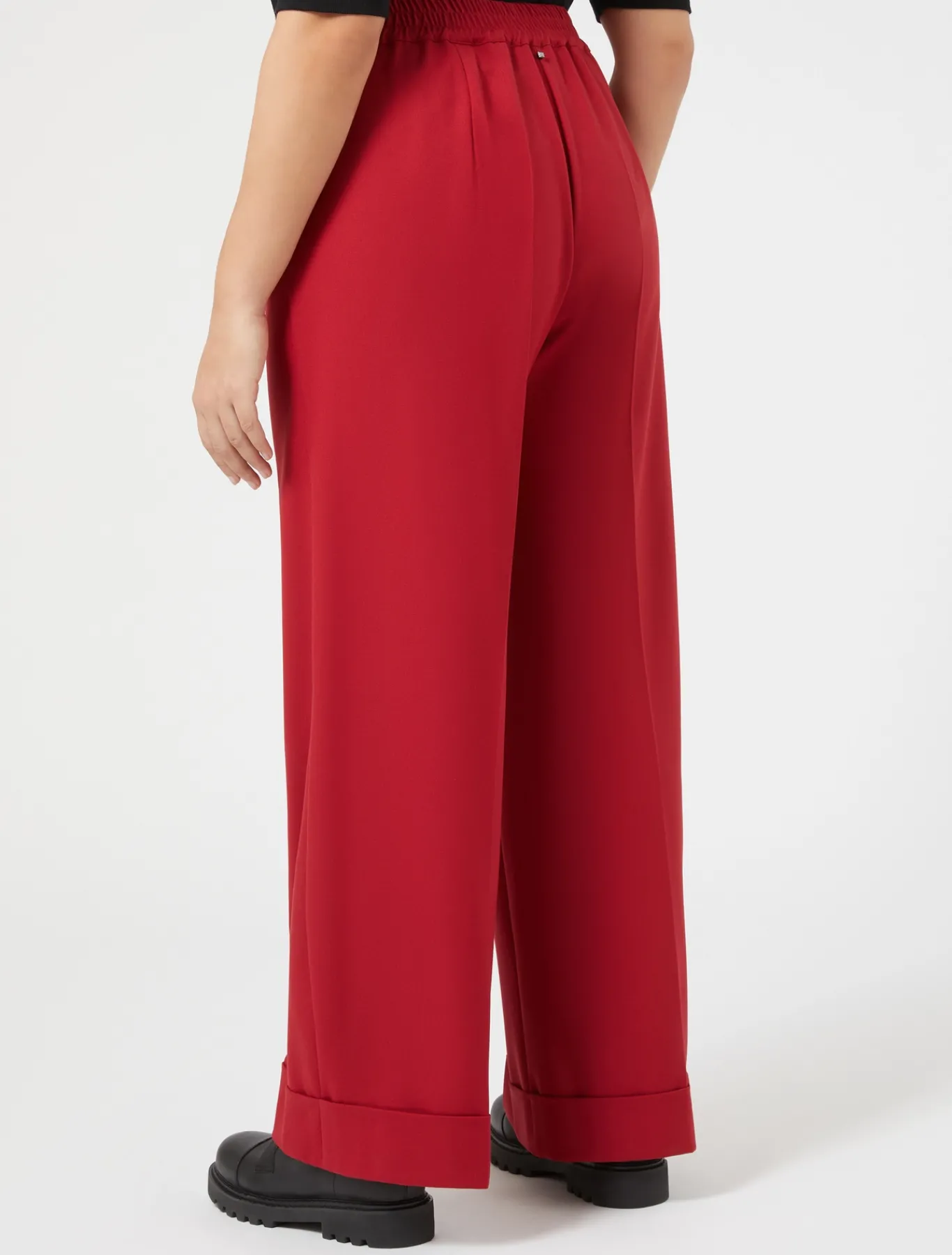 Marina Rinaldi Pantalon en sergé de viscose mélangée ROUGE Discount
