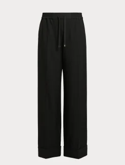 Marina Rinaldi Pantalon en sergé de viscose mélangée NOIR Discount