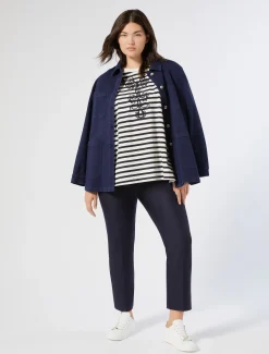 Marina Rinaldi Pantalon en sergé de viscose BLEU Fashion
