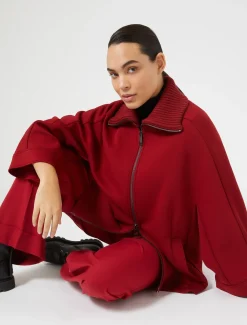 Marina Rinaldi Pantalon en sergé de viscose mélangée ROUGE Discount