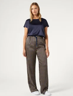 Marina Rinaldi Pantalon en sergé imprimé BLEUNUIT Fashion