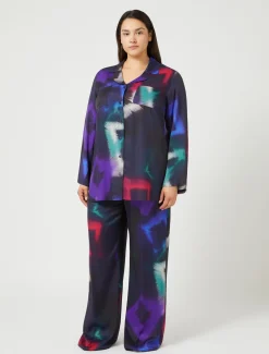 Marina Rinaldi Pantalon en sergé imprimé NOIR Best
