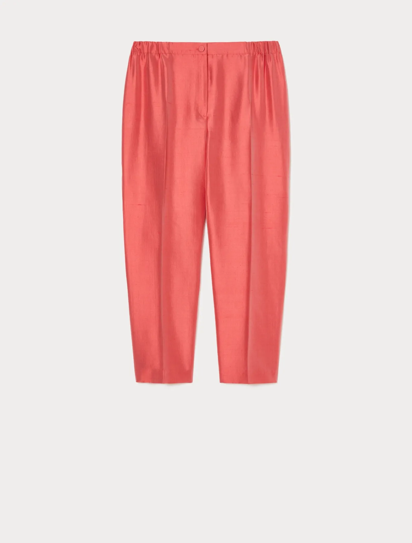 Marina Rinaldi Pantalon en shantung de pure soie ROUGE Clearance