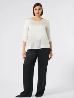 Marina Rinaldi Pantalon en tissu bouclé brillant BLEUNUIT Online