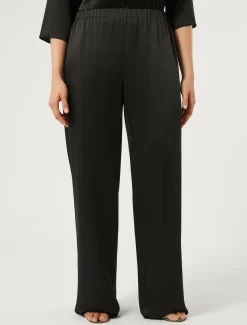 Marina Rinaldi Pantalon en tissu bouclé brillant NOIR New