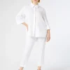 Marina Rinaldi Pantalon en tissu enduit BLANC Outlet
