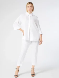 Marina Rinaldi Pantalon en tissu enduit BLANC Outlet