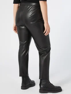 Marina Rinaldi Pantalon en tissu enduit NOIR Online