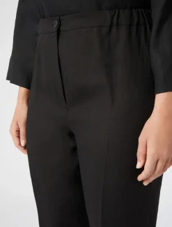 Marina Rinaldi Pantalon en tissu enduit NOIR New
