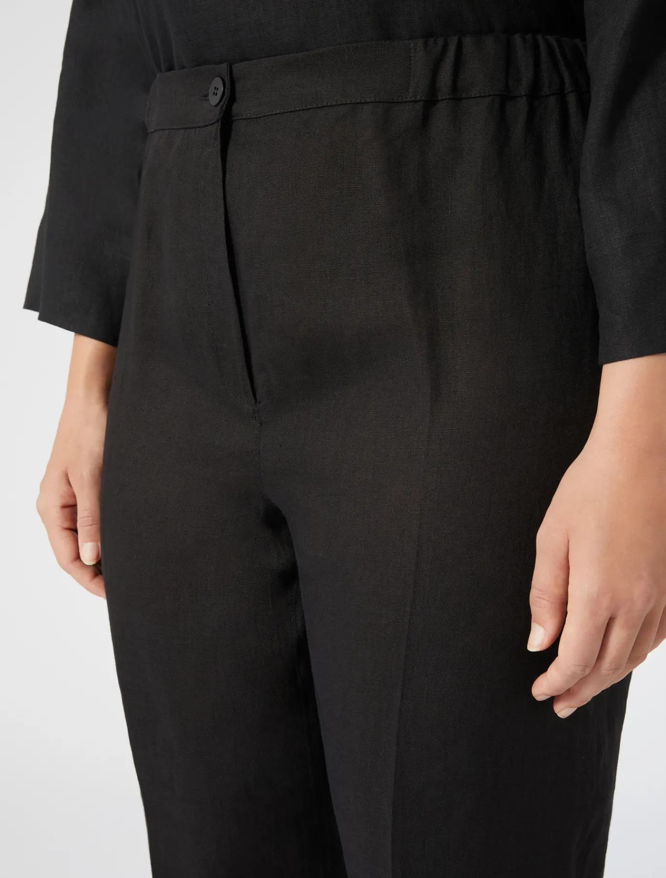 Marina Rinaldi Pantalon en tissu enduit NOIR New