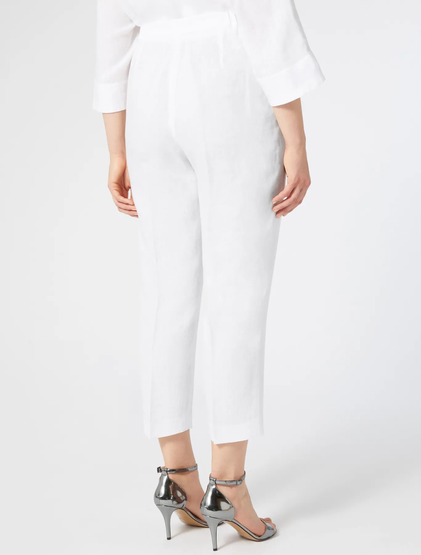 Marina Rinaldi Pantalon en tissu enduit BLANC Outlet