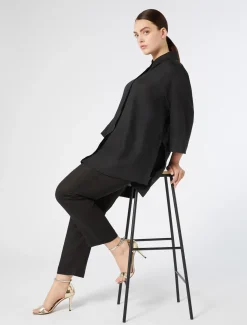 Marina Rinaldi Pantalon en tissu enduit NOIR New