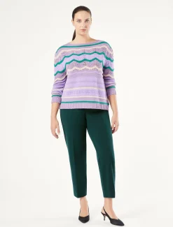 Marina Rinaldi Pantalon en tissu technique VERTFONCE' Clearance