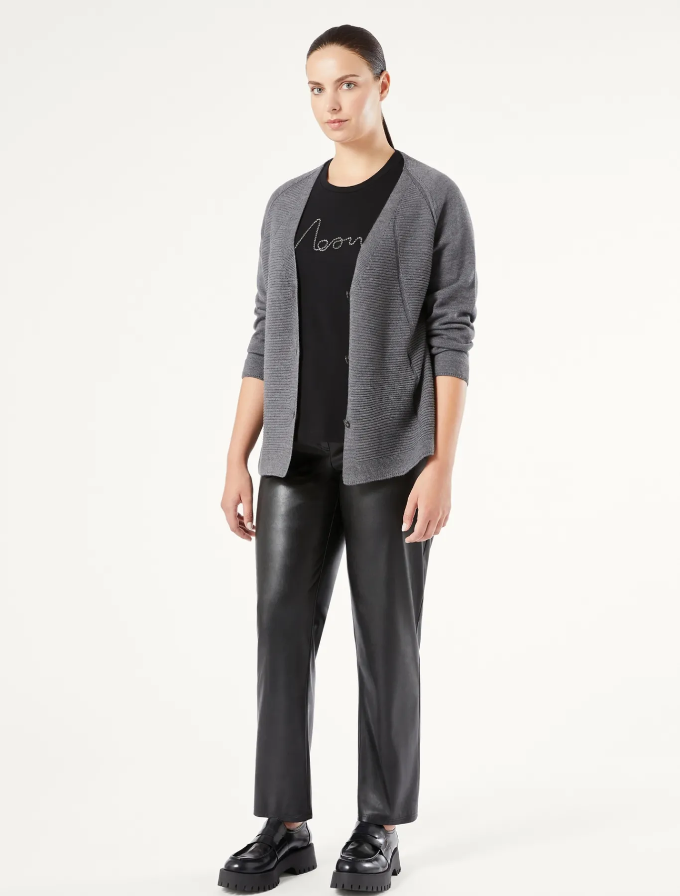 Marina Rinaldi Pantalon en tissu technique NOIR Best