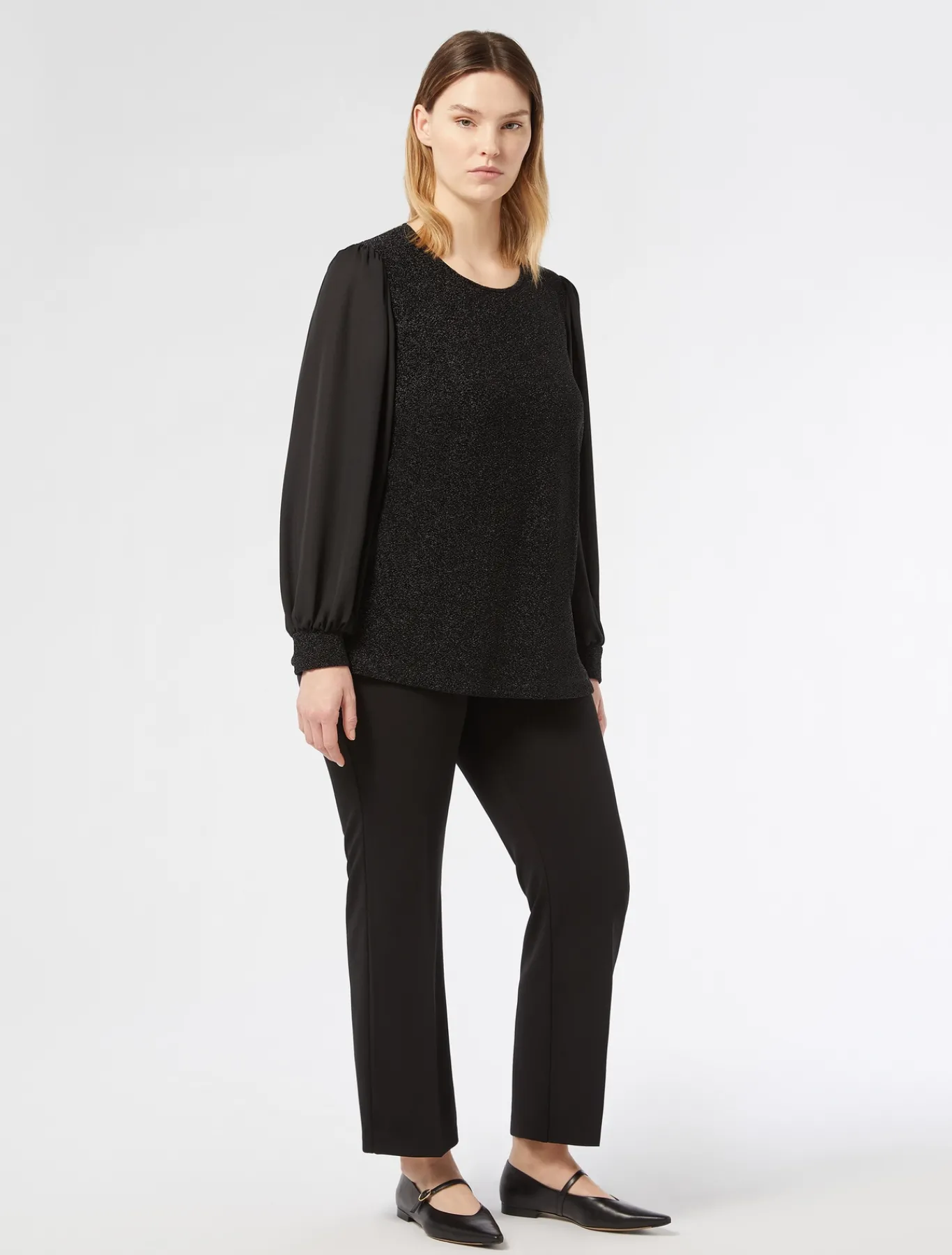 Marina Rinaldi Pantalon en tissu technique NOIR Clearance