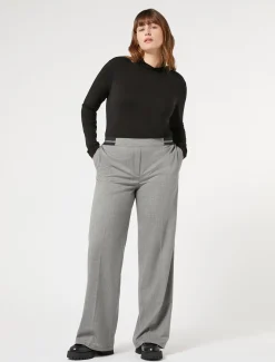 Marina Rinaldi Pantalon en tissu teint en fil et lurex NOIR Outlet