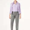 Marina Rinaldi Pantalon en tissu teint en fil GRISBLEU New