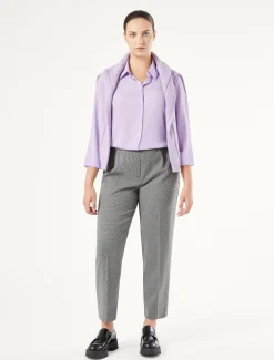 Marina Rinaldi Pantalon en tissu teint en fil GRISBLEU New