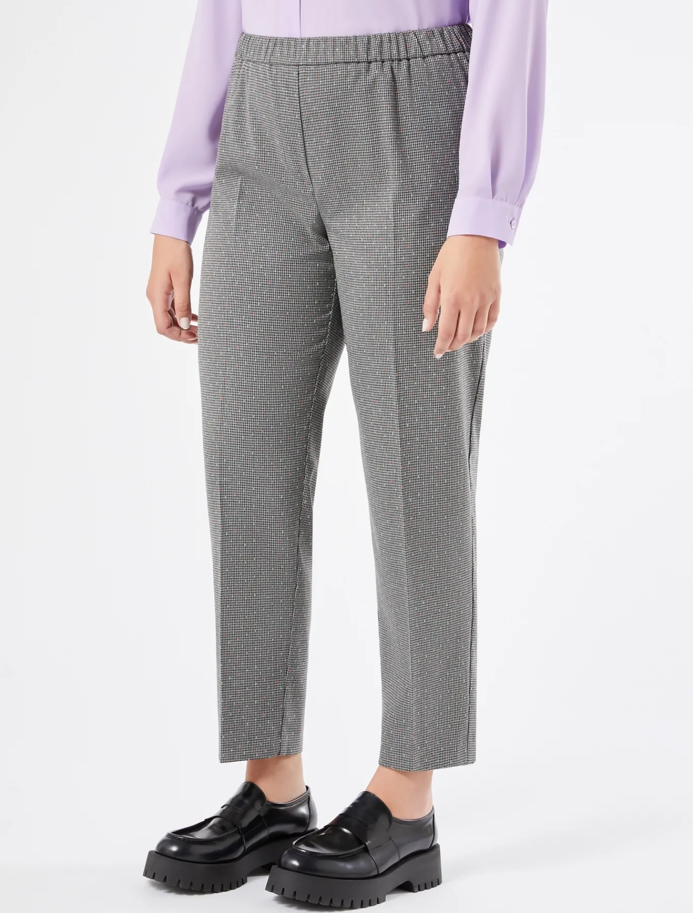 Marina Rinaldi Pantalon en tissu teint en fil GRISBLEU New