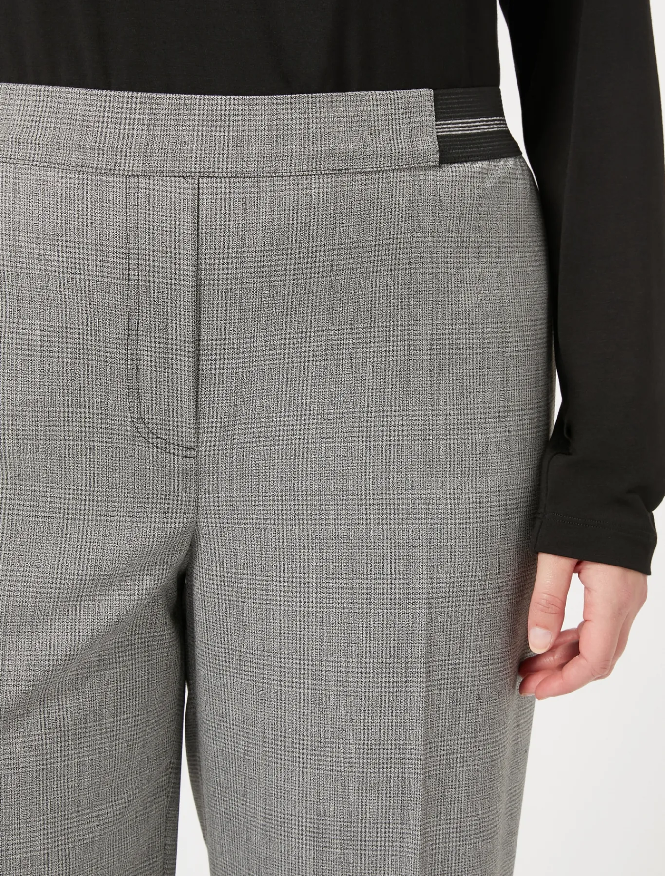 Marina Rinaldi Pantalon en tissu teint en fil et lurex NOIR Outlet
