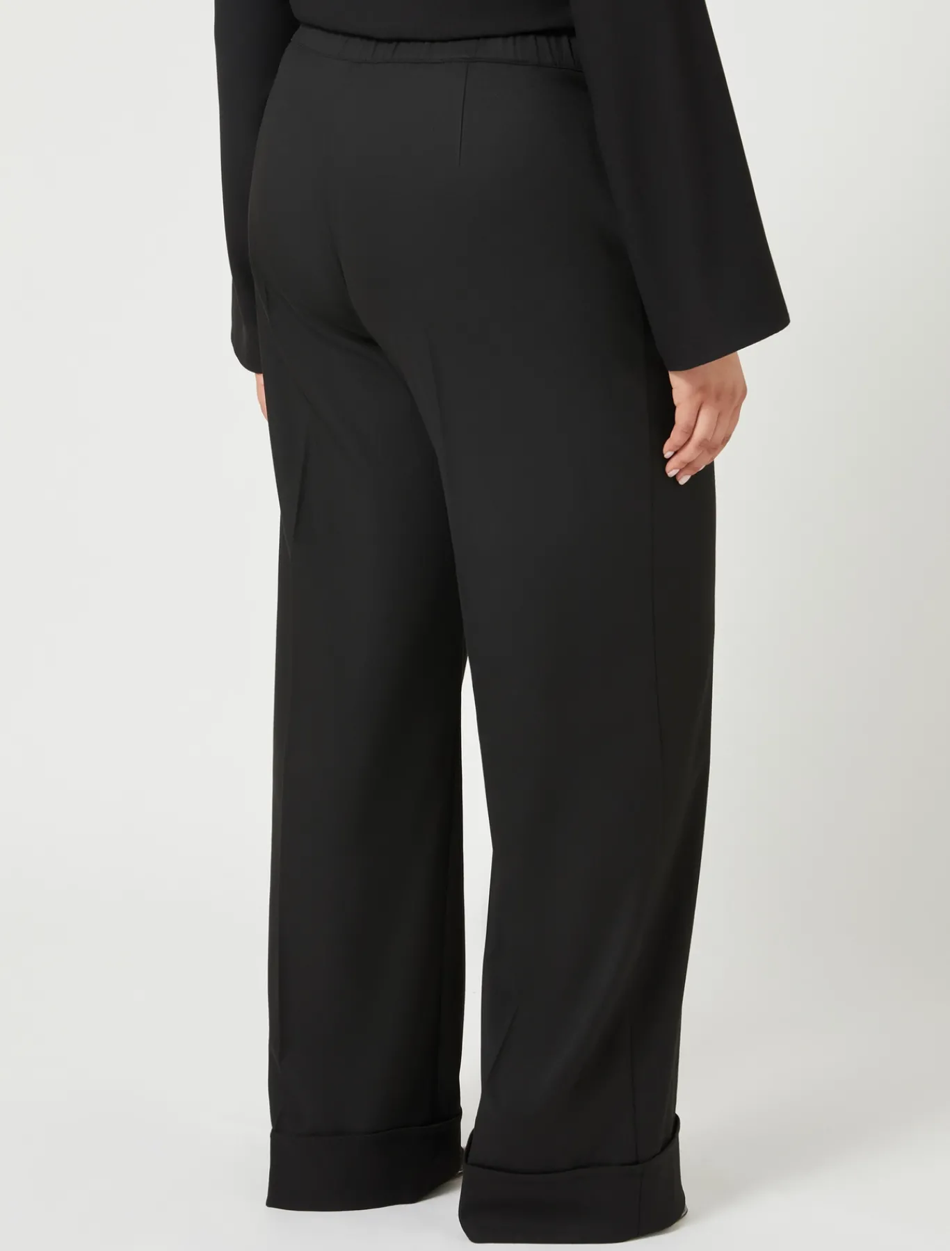 Marina Rinaldi Pantalon en tissu teint en fil et viscose NOIR Hot