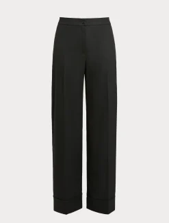 Marina Rinaldi Pantalon en tissu teint en fil et viscose NOIR Hot