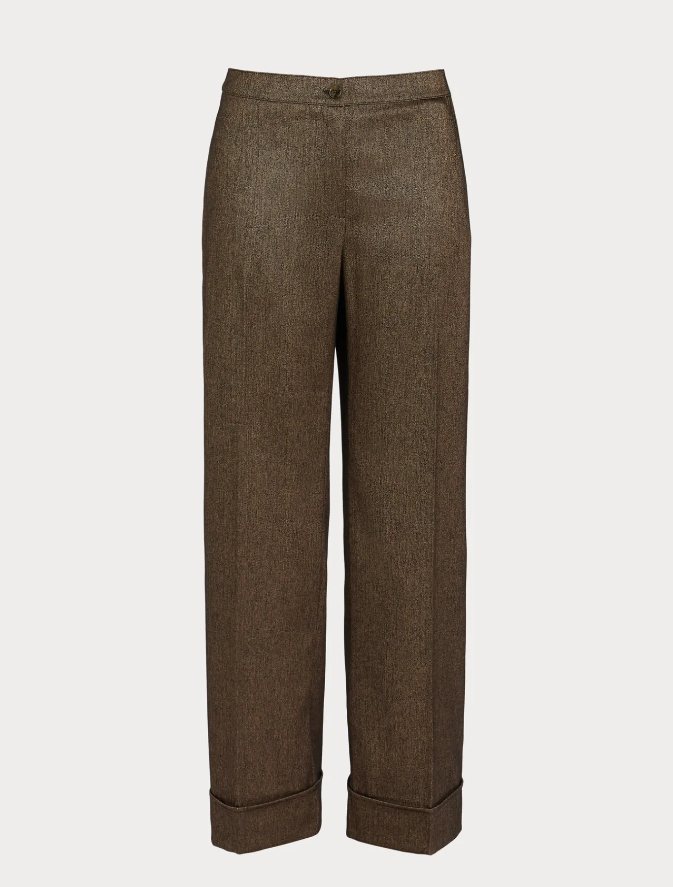 Marina Rinaldi Pantalon en tissu teint en fil et viscose MARRONFONCE Clearance
