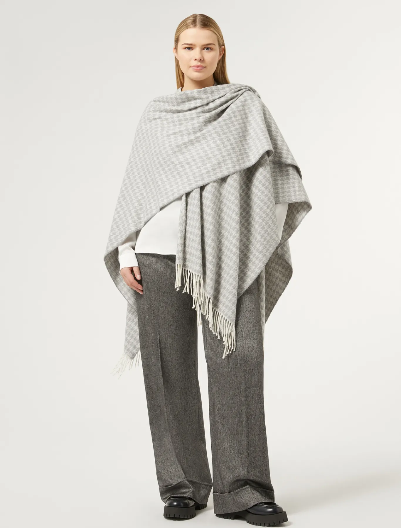 Marina Rinaldi Pantalon en tissu teint en fil et viscose NOIR Sale