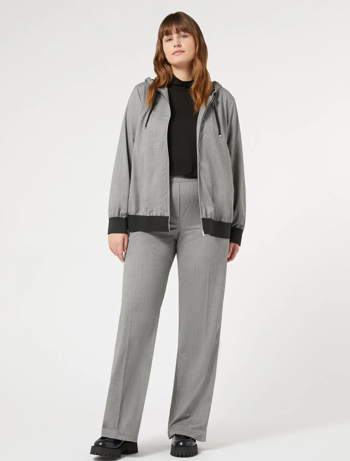 Marina Rinaldi Pantalon en tissu teint en fil et lurex NOIR Outlet