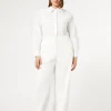 Marina Rinaldi Pantalon en toile de coton mélangé BLANC Hot