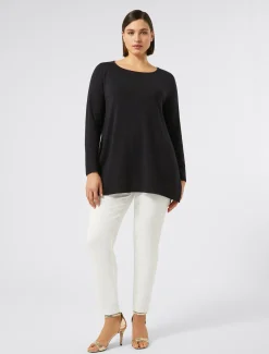 Marina Rinaldi Pantalon en toile de coton BLANC New