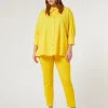 Marina Rinaldi Pantalon en toile de coton mélangé SOLEIL Online