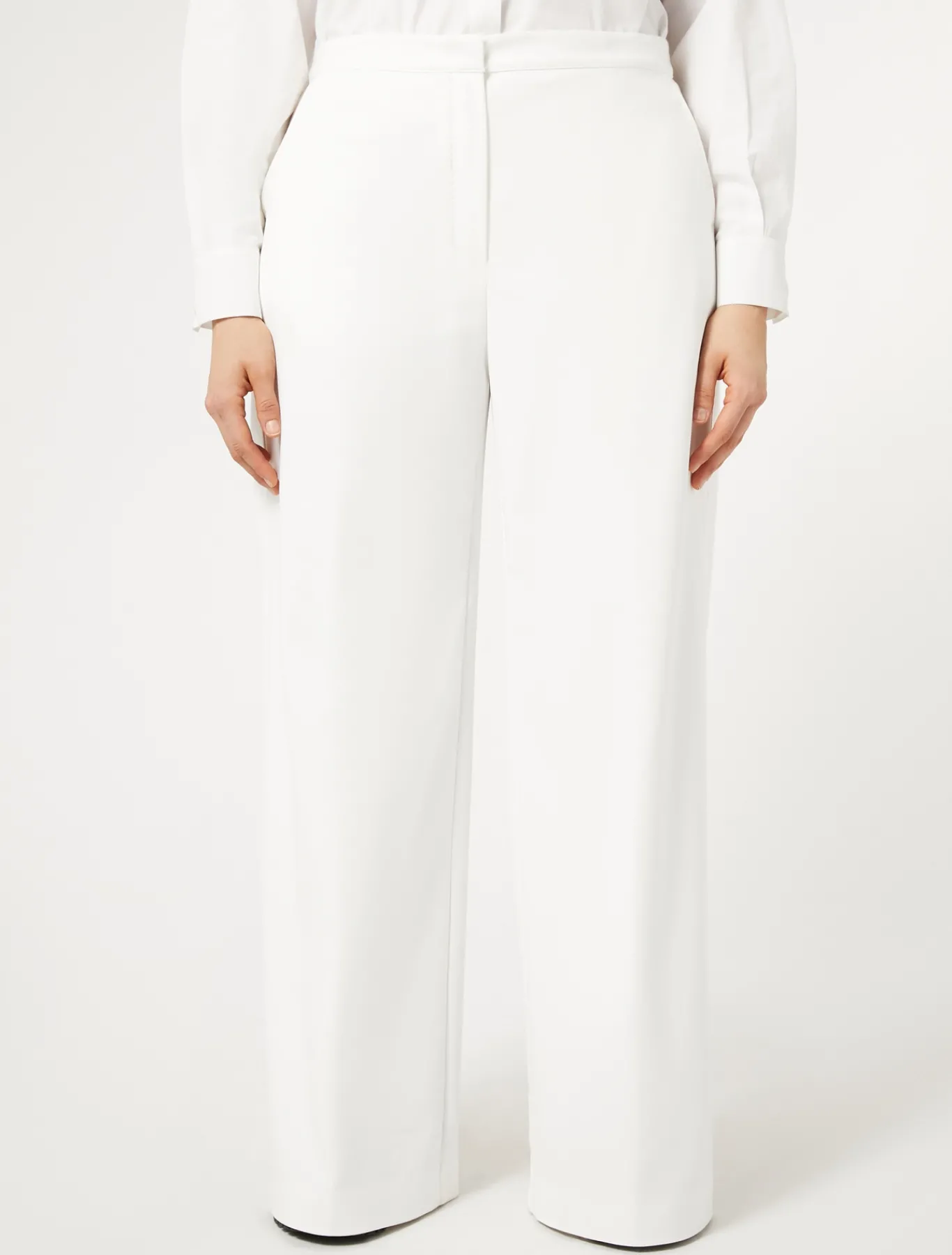 Marina Rinaldi Pantalon en toile de coton mélangé BLANC Hot