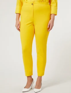 Marina Rinaldi Pantalon en toile de coton mélangé SOLEIL Online